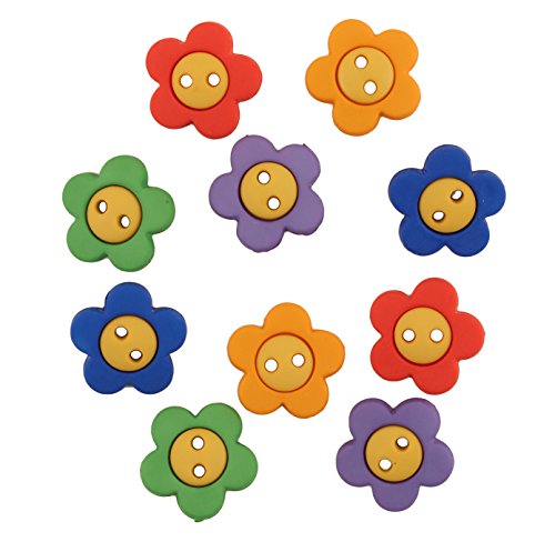 Buttons Galore Craft & Sewing Buttons - Primary Flowers - 3 Packs