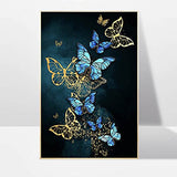 Butterfly Diamond Painting Kits for Adults,DIY 5D Painting with Diamonds,Gem Art,Crystal Art,Large Diamond Painting，Diamond Art Kit,Used for Gift Home Interior Wall Decor 11.8x15.7inch (Blue)