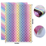 Shalun Rainbow Heart Print Fine Glitter Faux Leather Fabric PU Canvas Sheets 8x12inch Valentines Colorful Cricut Fabric Bundle for Sewing Clothing Patches (Hearts Pattern)