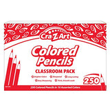 Cra-Z-Art Colored Pencils Bulk Class Pack 250ct 10 Assorted Colors