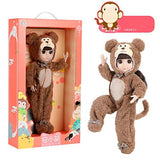 LoveinDIY 14.2 Inch BJD American Doll with Cloth Dress Up Girl Figure for DIY Customizing - Monkey