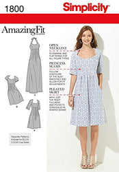 Simplicity 1800 Women's Open Neckline Dress Sewing Patterns, Sizes 20W-28W