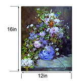 Famous Flower Canvas Wall Art - Renoir Painting Violet Floral Picture Print Decor Home Bedroom Bathroom Wall Décor 12''x16''