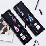 Mallyu Crystal Glass Dip Pen Glass Signature Pen Kit with Bottle Ink Elegant Ink Drawing Pens