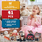 F.U.Fitrota Kids Maker Coffee and Donuts, for Girls and Boys Real Mini Barista Shop 41PCS