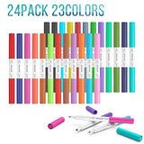 REALIKE Dual Tip Pens for Cricut Maker 3/Maker/Explore 3/Air 2/Air, Dual Tip Marker Pens Set of 24 Pack Fine Point Pen Writing Drawing Accessories for Cricut Machine (0.4 Tip & 1.0 Tip)