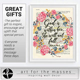 Psalm 46:5, Proverbs 31:25, Esther 4:14, Luke 1:45 Christian Art Prints for Her, Set of 4, Unframed, Bible Verse Scripture Wall Decor Poster, 8x10 Inches