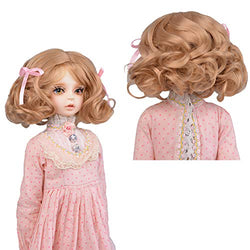 AIDOLLA 1/3 Head Circumference Doll BJD Wig High Temperature Silk Cute Short Curly Doll Disguise Game