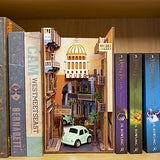 Fsolis DIY Book Nook Kit，DIY Dollhouse Book Nook Bookshelf Insert Bookcase Book Stand Personalized Assembled Bookends Diorama Decor Alley Miniature Kit ( YS01)