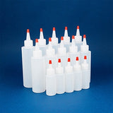 Pandahall Elite 1oz 4oz 6oz 15 Pack Plastic Squeeze Bottles with Red Tip Caps for Crafts, Art, Glue, Multi Purpose