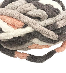 Bulky Chunky Arm Knitting Yarn Big Yarn ,Super Softee Thick Fluffy Jumbo Chenille Polyester Yarn for Blanket Pillows Home Décor Projects (Multi-Pink Grey, one Skein / 8 oz)