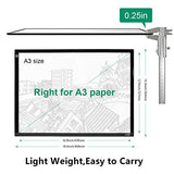 Longan Craft A3 Light Box LED Light Box Ultra-Thin Portable Light Pad Stepless Dimmable Brightness Art Craft Light Tracing Copy Board with Carry Case, for Artists Drawing Tattoo Sketching Animation