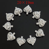 10pcs Love Silver Plate Bead Cage Perfume Essential Oils Diffusing Locket Pendant Charms (B019)