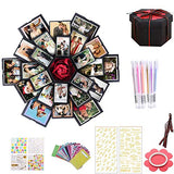 Creative Explosion Box DIY Gift,DIY Photo Album Surprise Box,Gift Box with 6 Faces for Wedding Box, Birthday Party,Valentine's Day and Mother's Day (Black)