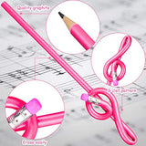 14 Pieces Valentine's Day Musical Note Pencils Assorted Colorful Music Pencils Wooden Treble Clef Bent Pencil G Clef Pencils for Artists Kids Students, Home Office School Supplies