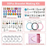 93PCS Charm Bracelet Making Kit for Girls, Jewelry Making Kits Jewelry Making Charms Bracelet Making Set with Bracelet Beads, Jewelry Charms and DIY Crafts with Gift Box(Pink)