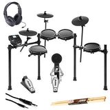 Alesis Nitro Mesh Electronic Drum Kit With a Pair of Drum Sticks + Samson SR350 Headphones + Hosa 3.5 mm Interconnect Cable, 10 feet - Deluxe Accessory Bundle