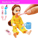 EumbHoa Dolls Pajamas Clothes and Accessories, Bedtime Playset, Fashion Dresses, Clothing, Skirts, Pets, Bed, Toothbrush Set for Barbie and Chelsea, for Kids Age 3 to 7