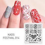 KADS Nail Art Image Stamping Plates Valentine's Day Love Heart DIY Manicure Template Image Plate for Nail (FE014)