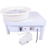Tech-L Pottery Wheel 350W 25cm Pottery Forming Machine Art Craft DIY Clay Tool Electric Ceramics Wheel with Foot Pedal and Detachable Basin for Ceramic Work Ceramics Clay (350W 25cm)
