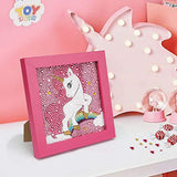 TOY Life 5D Diamond Painting for Kids with Wooden Frame - Diamond Arts and Crafts for Kids Ages 6 - 8 - 10 - 12 - Gem Painting Kit - Unicorn Diamond Painting Kits for Kids Girls (Jumping Unicorn)