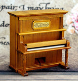 HoneyGifts Windup Wooden Piano Music Box Xmas Present for Children Kids Girls, Upright Piano