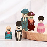 ULTNICE Wooden Peg Doll Family Doll Set Wooden Craft People Unfinished Doll Bodies 20Pcs