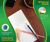 Crayola 50ct Colored Pencils with 12ct Dual-Ended Colored Pencils, Gift (Amazon Exclusive)