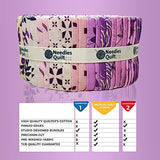 Needles Quilt Studio - 2.5" Precut 40 Fabric Strip Bundle (Amethyst Garden) | Cotton Strips Bundles for Quilting - Jelly Rolls for Quilting Assortment Fabrics Quilters & Sewing - Precuts Cloth Quilts