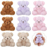 8 Pieces Plush Mini Teddy Bear 4 Inch Stuffed Animal Toys Soft Bear Doll Wedding Present Box Doll Toy for 2021 Graduation Birthday Wedding Decorations Party Favors (Pink, Purple, Brown, Apricot)