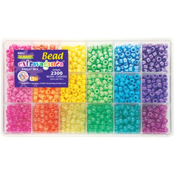 The Beadery Sparkles Pony Bead Box - approximately 2300 beads