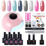 Coscelia Gel Nail Polish Starter Kit with 24W LED Curing Lamp 8 Colors Gel Nail Polish+Nail Remover Top and Base Coat Professional Manicure Tools Kit
