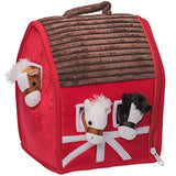 Prextex Plush Farm House with Soft and Cuddly 5" Plush Horses, Farm Boy, and Farm House Barn House Carry Along Case