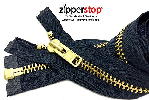 Zipperstop Wholesale YKK®- Extra Heavy Duty Jacket Zipper YKK® #10 Brass- Metal Teeth Separating