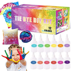 DIY Tie Dye Kits,12 Colors Tie Dye Party Supplies kit,36 Bag Pigments Fabric Dye,Tie Dye Kits for Kids Adults,Vibrant Dye for Textile Craft Arts Shirt Canvas T-Shirt Clothing DIY Party Project