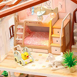 QWERTP Creative DIY Cottage Children Adult Miniature Doll House Wooden Kits Toy Large Villa Dollhouse Building Birthday Gift Toys,Creative Birthday DIY Handmade