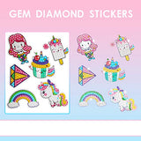 Ornales Gem Diamond Painting Kit for Kids- DIY Diamond Art Stickers by Numbers-Rainbow Unicorn Mermaid Sweets Stickers- Arts and Crafts for Girls,Teens, Toddlers,Beginners (Transparent)