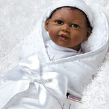 Paradise Galleries Reborn African American Black Newborn Doll in Silicone Vinyl Baby Bundles: Reaching for The Stars, 19 inch 7-Piece Ensemble