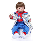 Lullaby Realistic Reborn Baby Doll Boy with Clothes 24 inch 60cm 1 year old Lifelike Toddler Boy Doll that Looks Real Play Set for Kids above 3 years old
