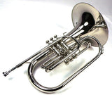 Moz Advanced Monel Pistons Marching Mellophone Key of F with Case and Mouthpiece-Nickel Plated Finish