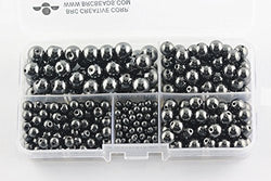 BRCbeads Hematite Gemstone Loose Beads Round Value Box Set 340pcs Per Box for Jewelry Making