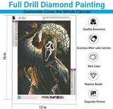 Diamond Painting Kits for Adults Kids, 5D DIY Diamond Art Kits Halloween Full Drill Diamond Dotz for Gift Wall Decor Grim Reaper Gem Arts 12x16 inch