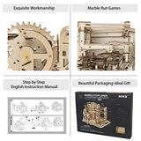 ROKR 3D Assembly Wooden Puzzle Brain Teaser Game Mechanical Gears Set Model Kit Marble Run Set Unique Craft Kits Christmas/Birthday/Valentine's Gift for Adults & Kids Age 14+(LG503-Lift Coaster)