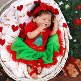 JIZHI Christmas Outfit Realistic Newborn Baby Dolls 20 Inch Reborn Baby Dolls Real Life Baby Doll with Feeding kit and Toy Accessories for Kids to Act Mom & Collection
