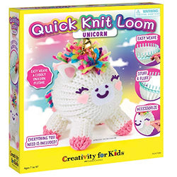 Creativity for Kids Quick Knit Loom Unicorn Plushie – Knitting Craft Kit for Kids – Create a DIY Unicorn Plush Toy