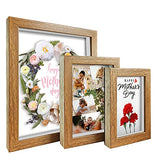 ArtbyHannah 3 Pieces Walnut Small Shadow Box Frame Display Case for Gifts with Tempered Glass for Table Top Display or Wall Mounting, 4x6, 5x7, 8x10 Inch