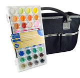 Artist's Loft Fundamentals Art Organizer Tote Bag (Black) and 36 Water Color Pan Set (Bundle Pack)