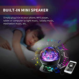 SOAIY Aurora Night Light, LED Aurora Projector Night Lamps with Remote, 8 Mode Lighting Shows, Built in Speaker and Timer, Mood Relax Soothing Night Light for Bedroom Ceiling Kids Adults (UL Adapter)