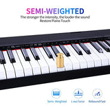 Anckon Piano 88 Key Full Size Semi Weighted Electronic Keyboard with Music Stand,Power Supply,Sustain Pedal,Bluetooth,MIDI,for Beginner Professional at Home/Stage
