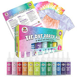 Doodlehog Easy Tie Dye Party Kit for Kids, Adults, and Groups. Create Vibrant Designs with Non-Toxic Dye. 12 Colors Included! Beginner-Friendly: Just Add Water! Dye up to 10 Medium Kids T-Shirts!